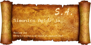 Simonics Aglája névjegykártya